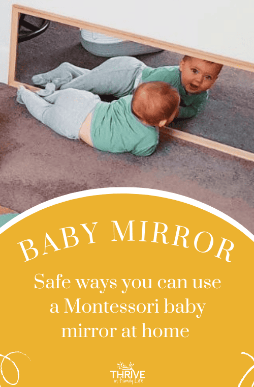 Montessori Baby Mirror with baby in front of it