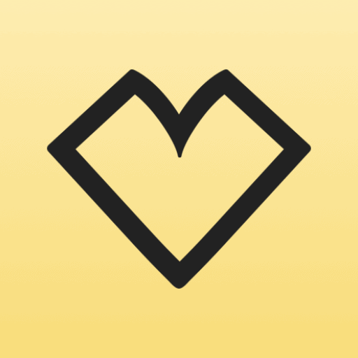 Once Upon Photobook App - Golden background with heart shape